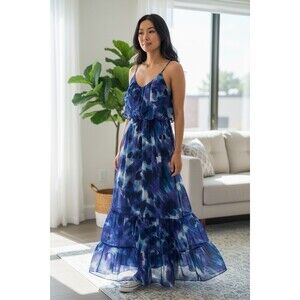 Bisou Bisou Dress Blue Purple Maxi Size 4